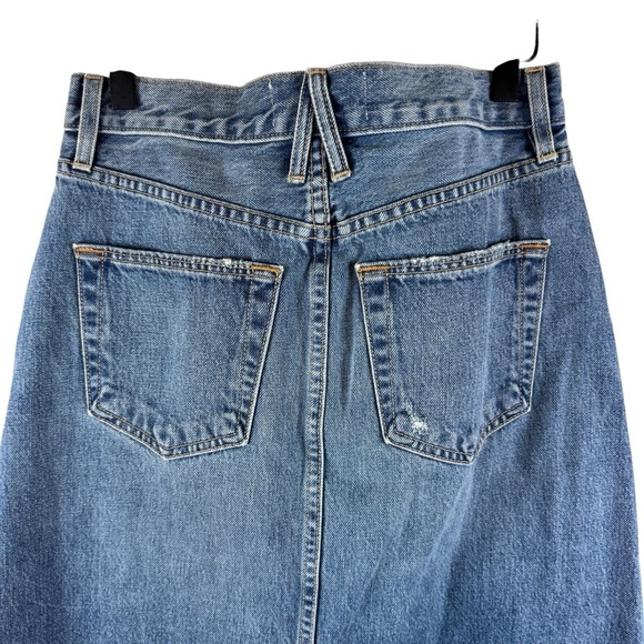 SLVRLAKE Midi Denim Skirt Front Slit Size 25 - Picture 9 of 10